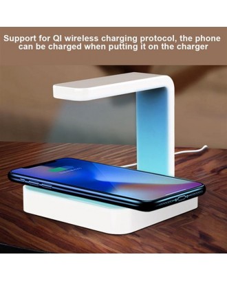 Ultraviolet Sterilization Mobile Phone Sterilizer Cell Phone Wireless Charger (White)
