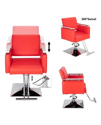 HC197R Square Base Boutique Hair Salon Special Hairdressing Chair Beauty Chair Red