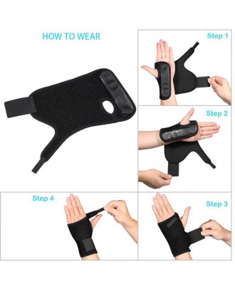 Wrist Brace Splint Support Left Right Hand Carpal Syndrome Support Recovery BLK