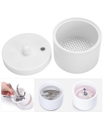 Disinfection Round Box Sterilizer Pot Clean Jar for Nail Art Metal Tools Manicure Accessories