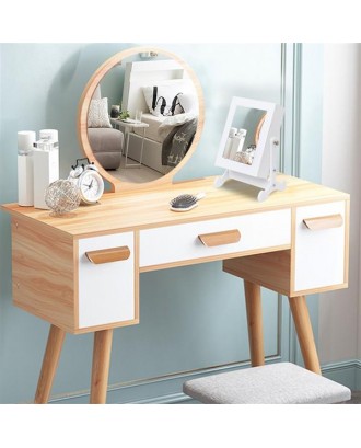 Small Mirror Jewelry Cabinet Organizer Armoire Storage Box Countertop with Stand White