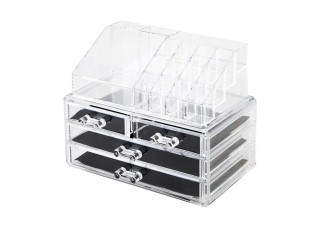 Acrylic Cosmetics Storage Rack with 4 Drawers Transparent