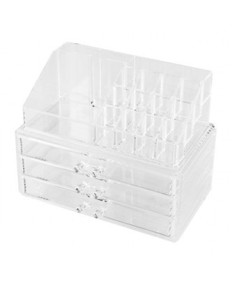 Acrylic Cosmetics Storage Rack with 7 Drawers Transparent
