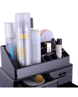 SF-1122-10 4pcs/Set Plastic Cosmetics Storage Rack Transparent Black